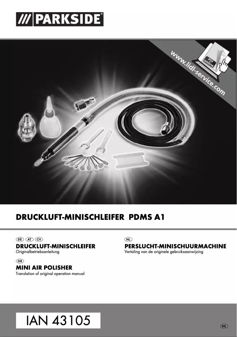 Page 1 de la notice Manuel utilisateur Parkside PDMS A1