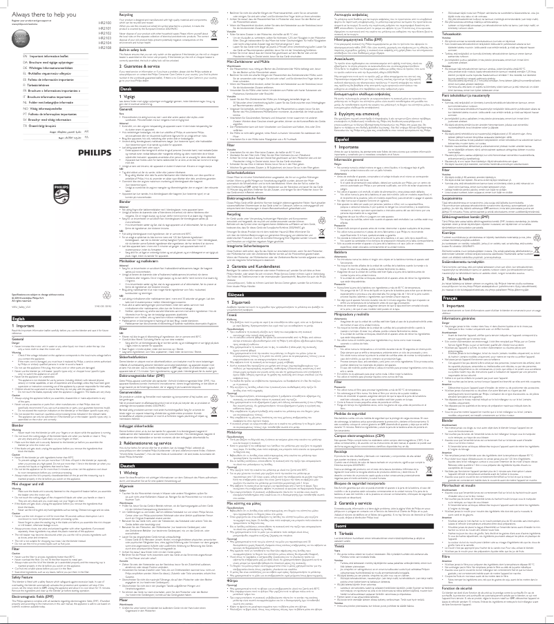 Image de la première page du manuel de l'appareil Daily Collection HR2108