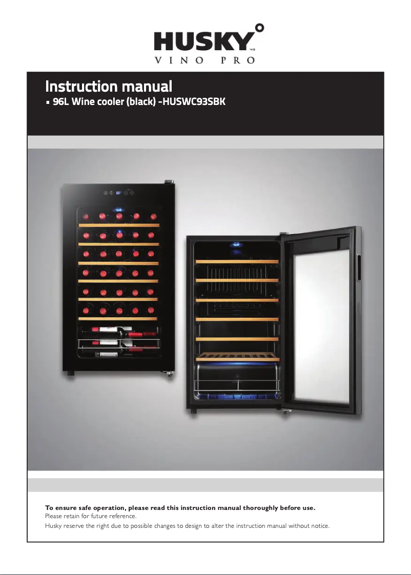 Page 1 de la notice Manuel utilisateur Husky HUSWC93SKB