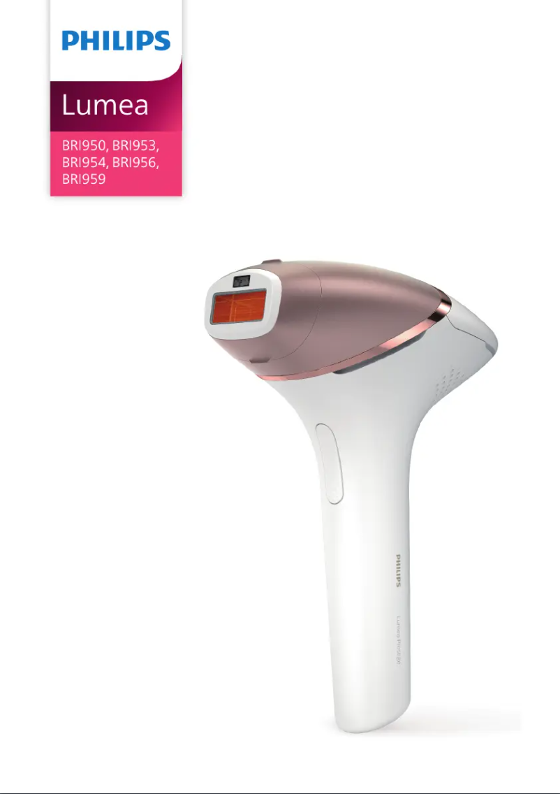 Page 1 de la notice Manuel utilisateur Philips Lumea Prestige BRI950