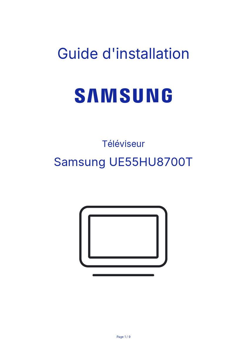 Image de la première page du manuel de l'appareil UE55HU8700T
