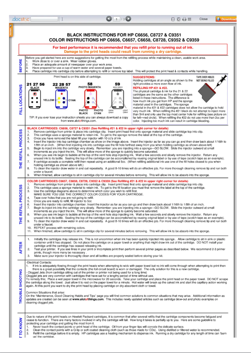 Page n°1 - Manuel utilisateur HP C8728
