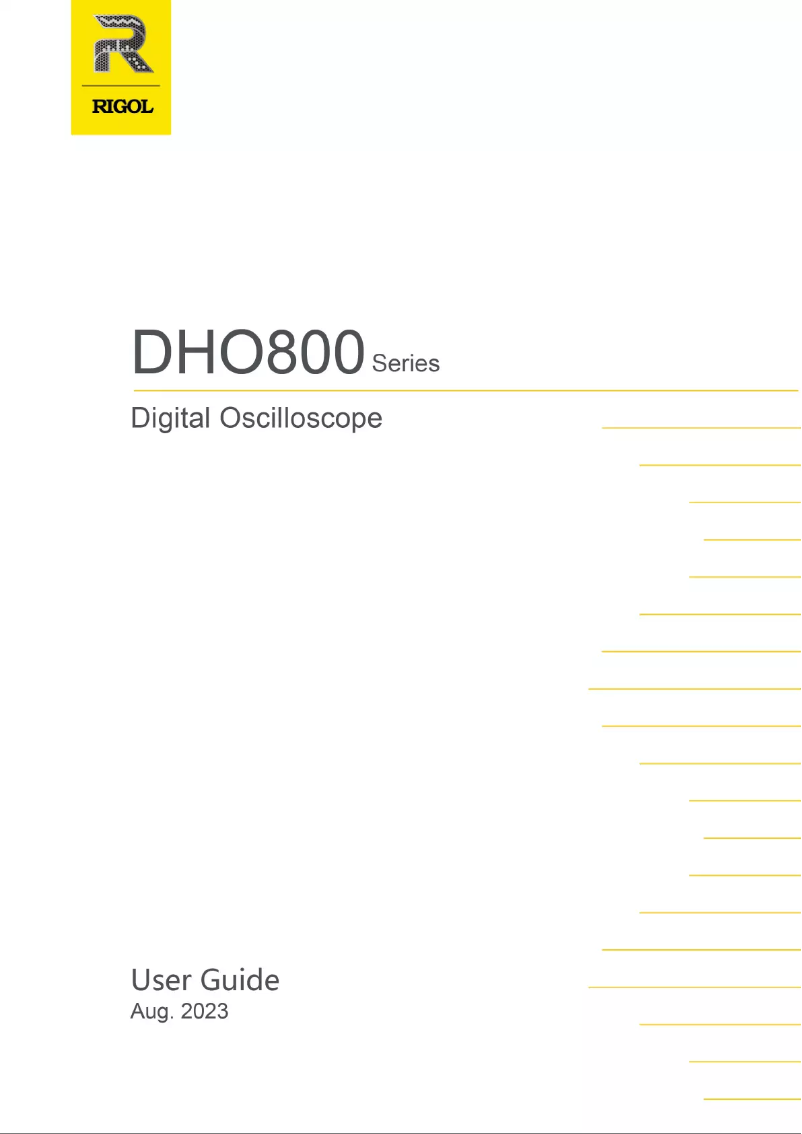 Page n°1 - Manuel utilisateur Rigol DHO802