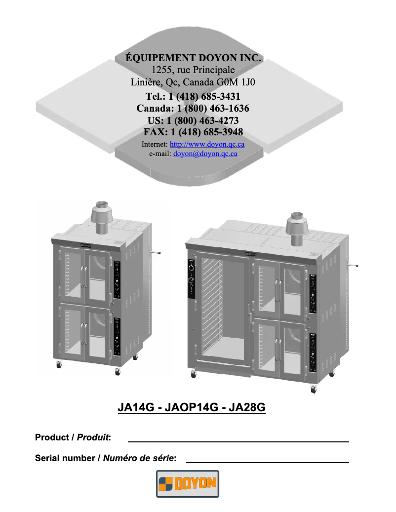 Image de la première page du manuel de l'appareil JAOP14G