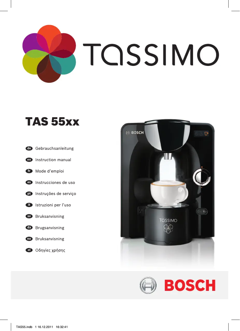 Page 1 de la notice Manuel utilisateur Bosch Tassimo Charmy TAS5543