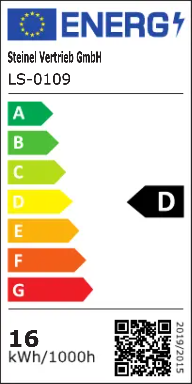 Page 1 de la notice Label énergétique Steinel RS PRO P2 S