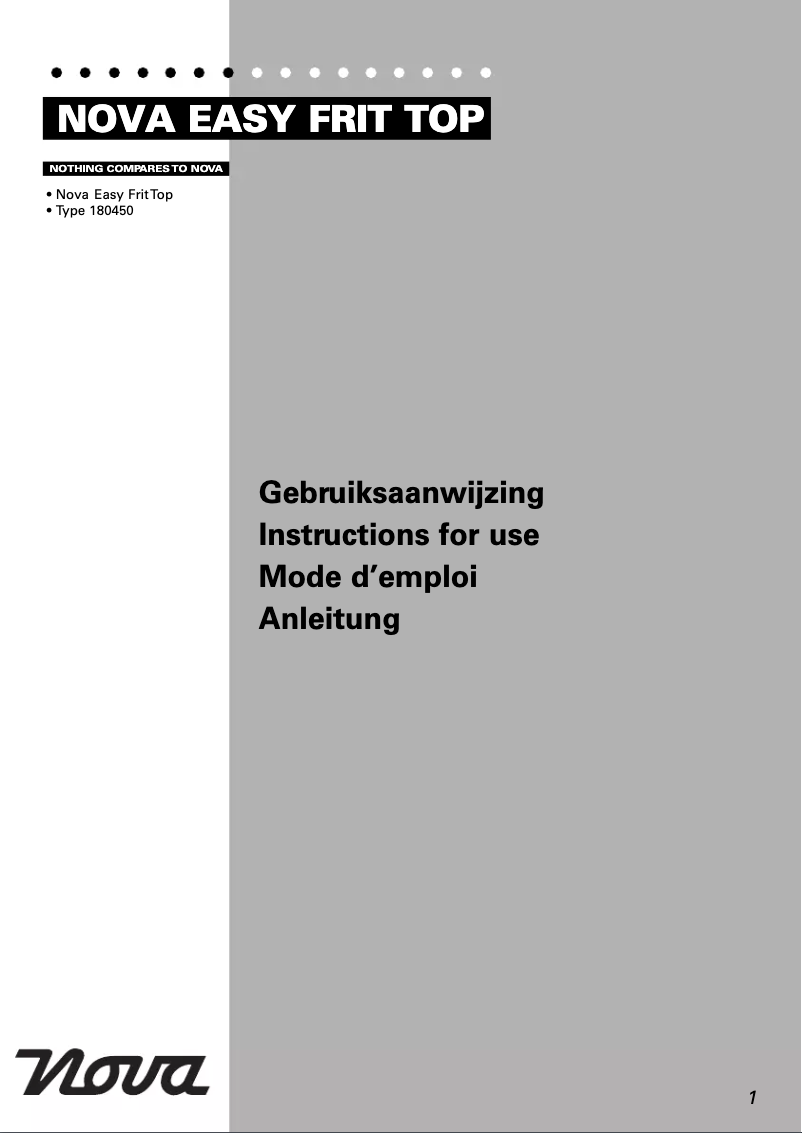 Página 1 del manual Manual de usuario Nova Easy Frit Top