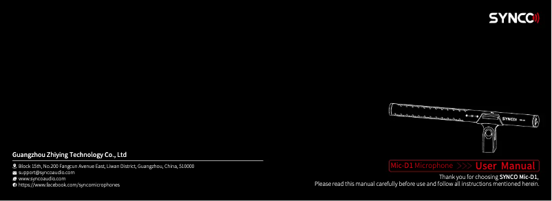 Page 1 de la notice Manuel utilisateur Synco MIC-D1