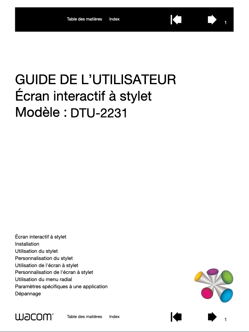 Page 1 de la notice Manuel utilisateur Wacom PL 2200
