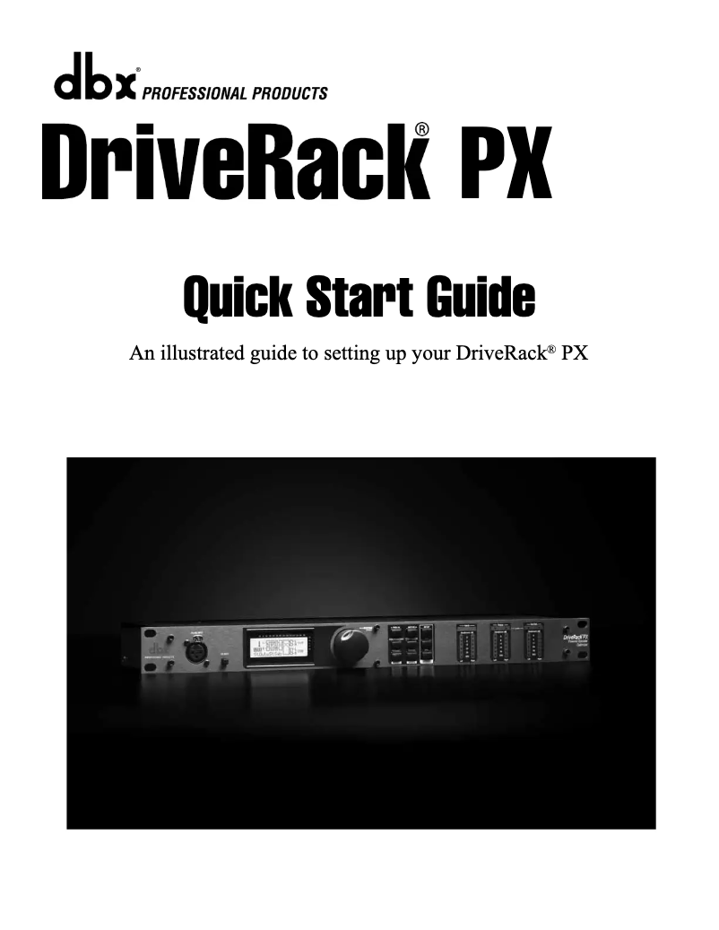 Page 1 de la notice Guide de démarrage rapide DBX DriveRack PX
