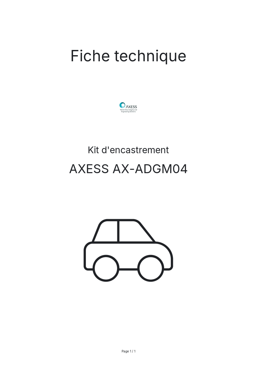 Image de la première page du manuel de l'appareil AX-ADGM04