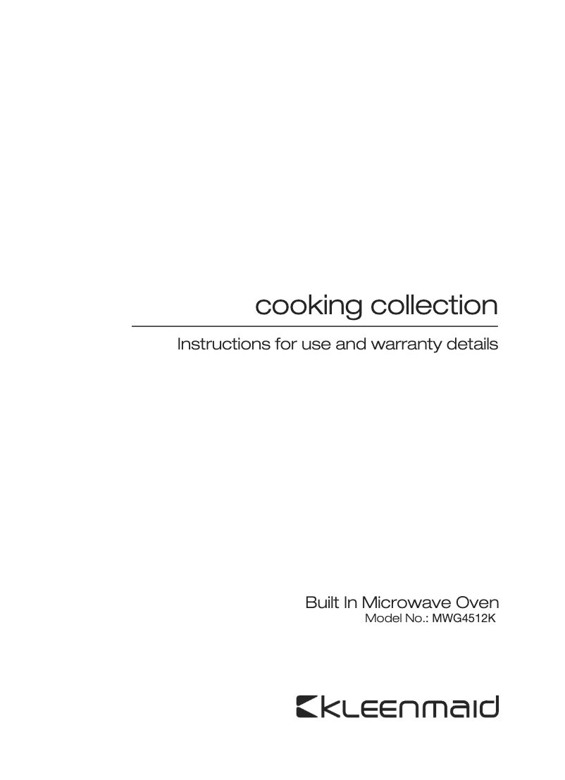 Image de la première page du manuel de l'appareil MWG4512K