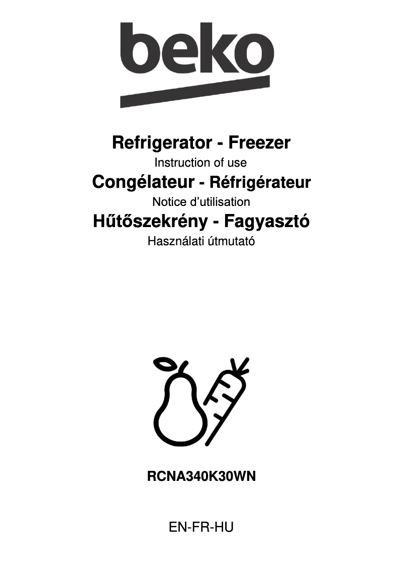 Image de la première page du manuel de l'appareil RCNA340K30WN