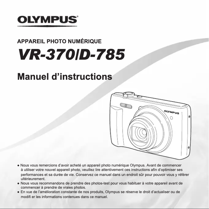 Page n°1 - Manuel utilisateur Olympus Smart VR-370