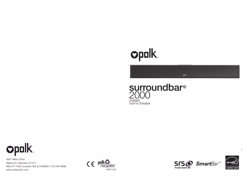 Page 1 de la notice Manuel utilisateur Polk SurroundBar 3000