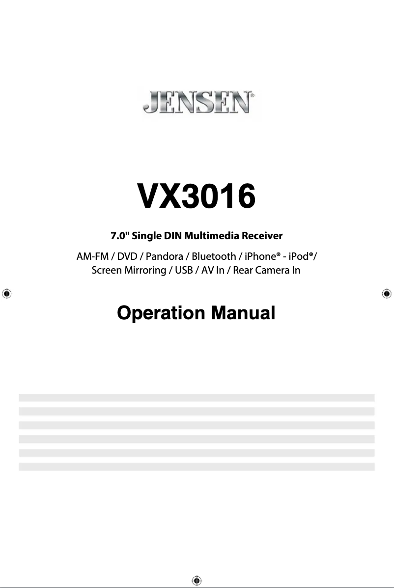Image de la première page du manuel de l'appareil VX3016