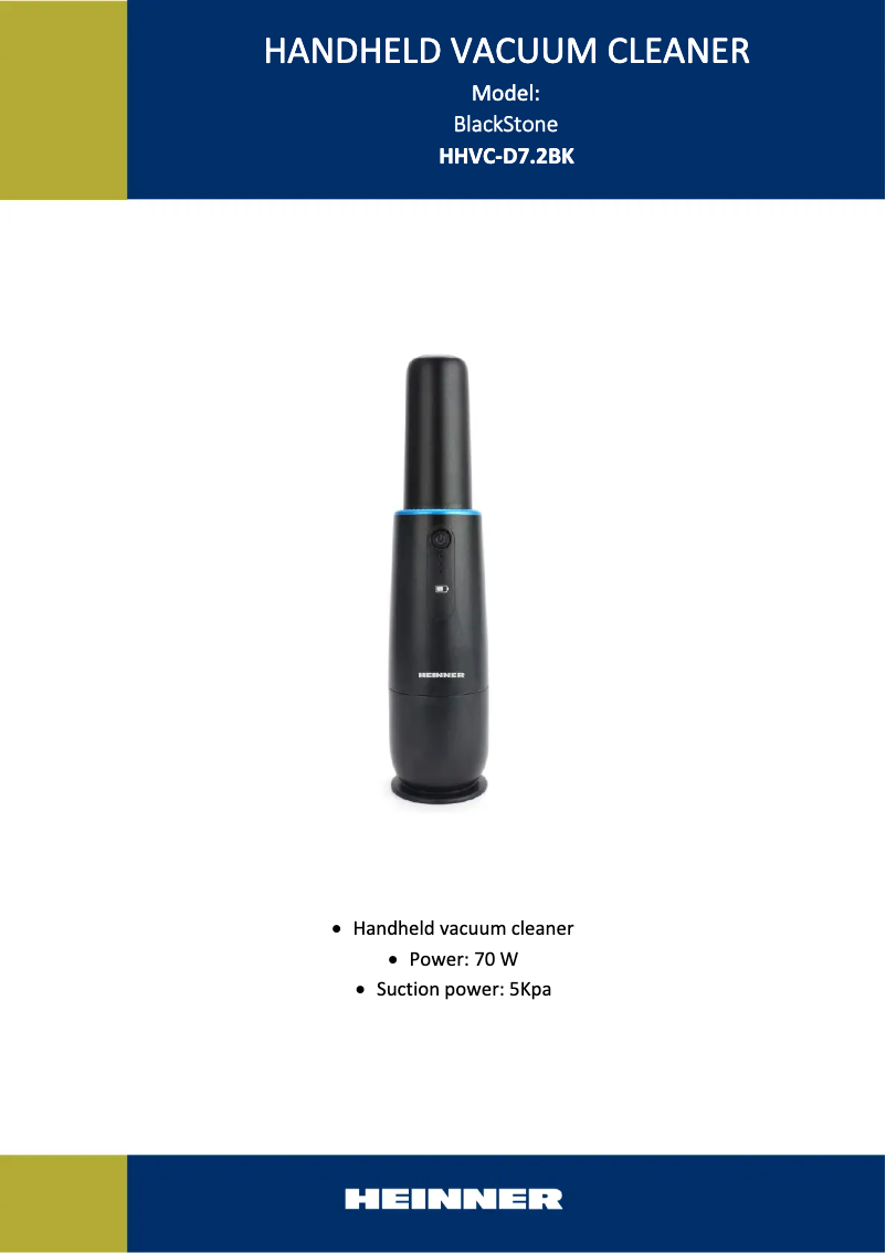 Page 1 de la notice Manuel utilisateur Heinner HHVC-D7.2BK