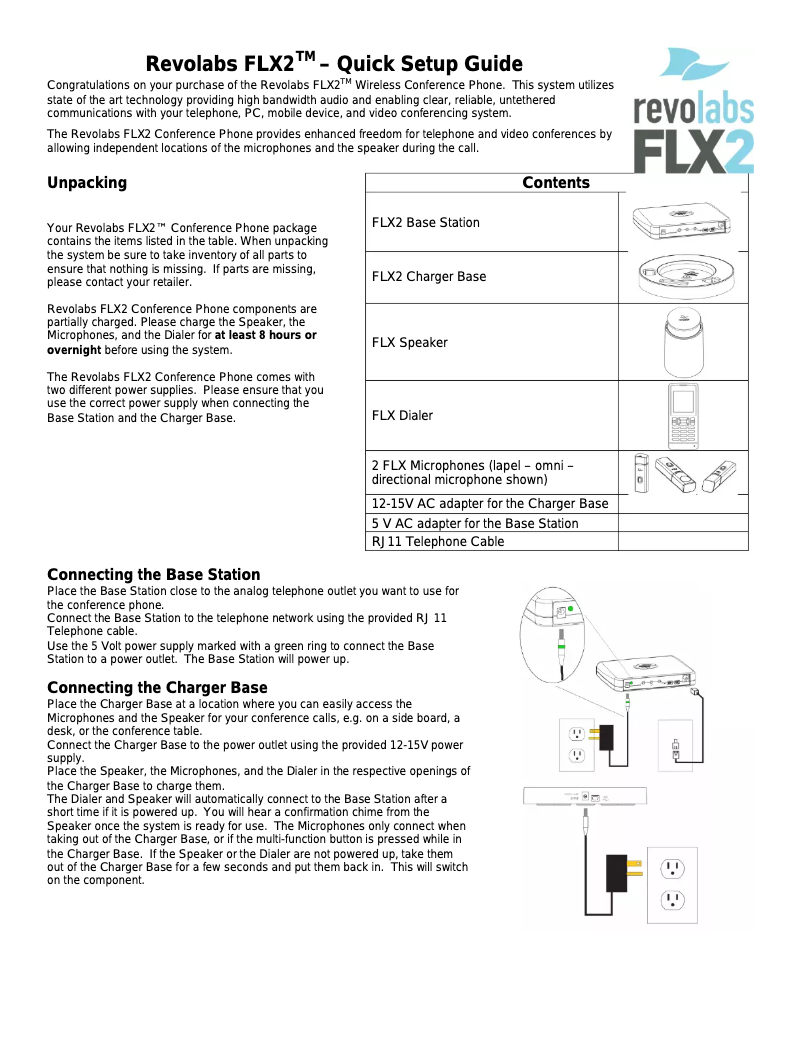 Page n°1 - Manuel utilisateur Revolabs FLX2