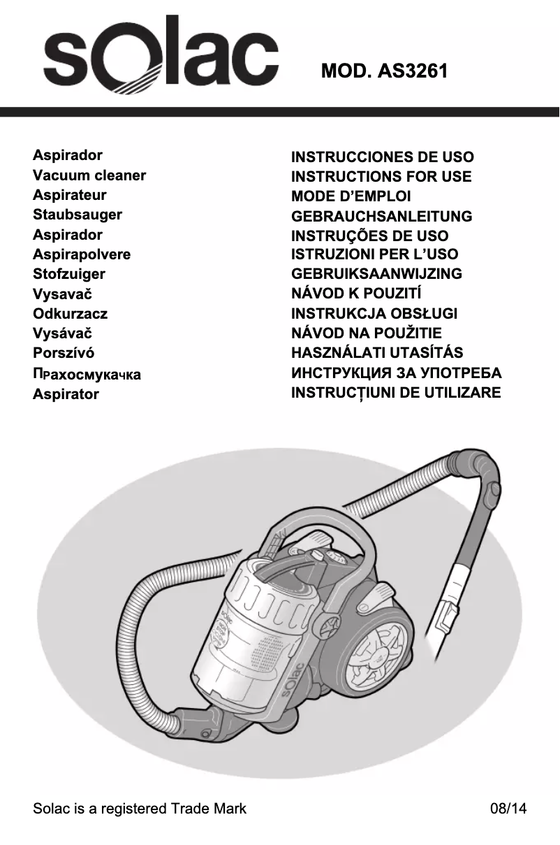 Página 1 del manual Manual de usuario Solac AS3261 Multicyclonic