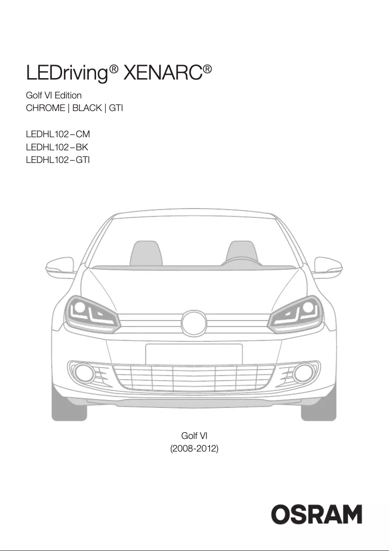 Page n°1 - Manuel utilisateur Osram LEDriving LEDHL102-BK