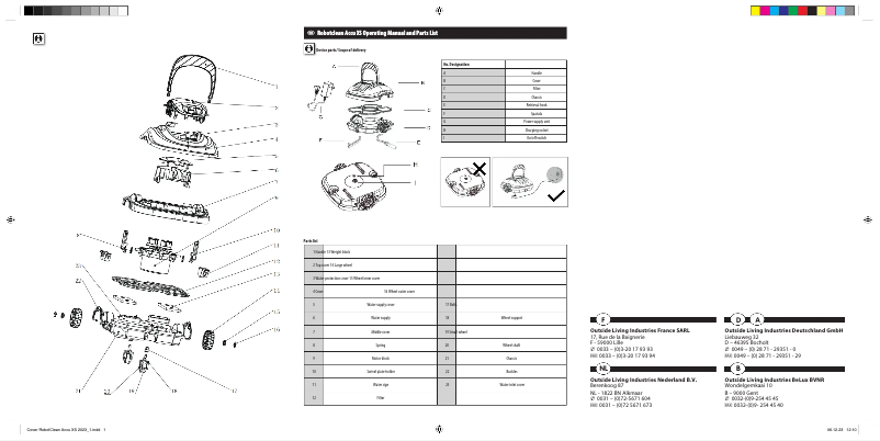 Page n°1 - Manuel utilisateur Ubbink Robotclean Accu XS