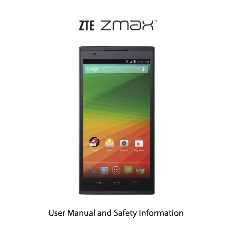 Page n°1 - Manuel utilisateur ZTE Zmax