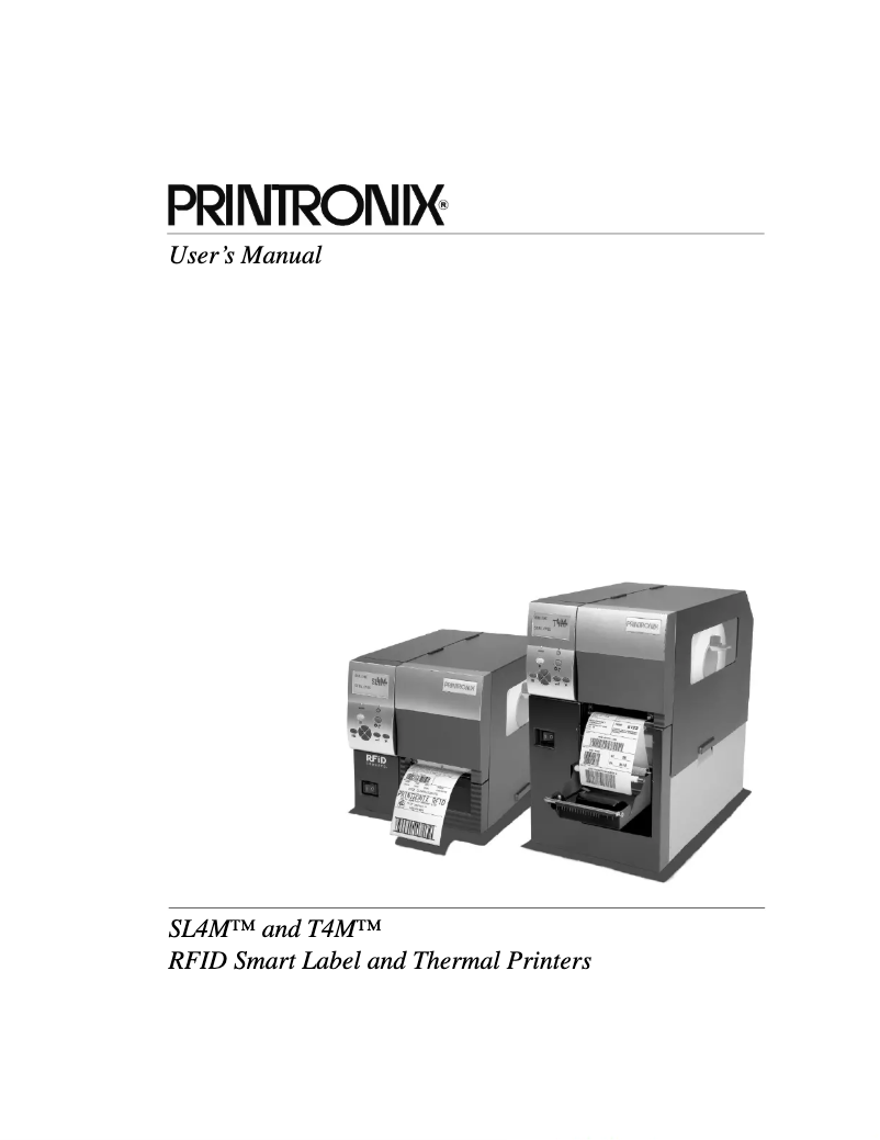Page n°1 - Manuel utilisateur Printronix ThermaLine T4M