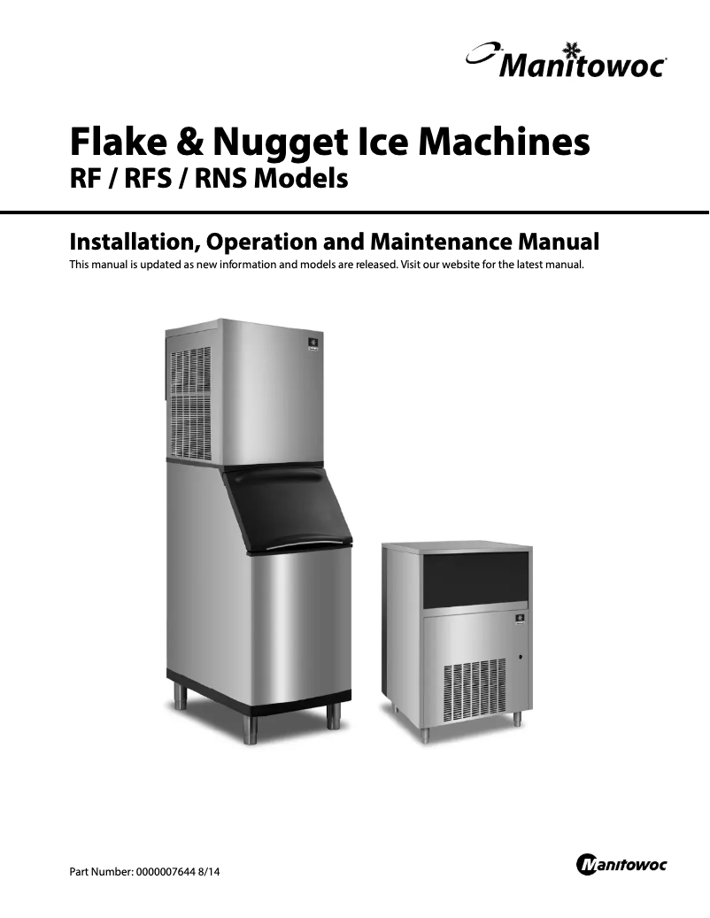 Page n°1 - Manuel utilisateur Manitowoc RF-0385A