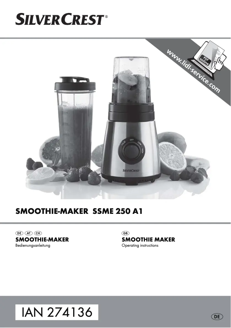 Page n°1 - Manuel utilisateur SilverCrest SSME 250 A1