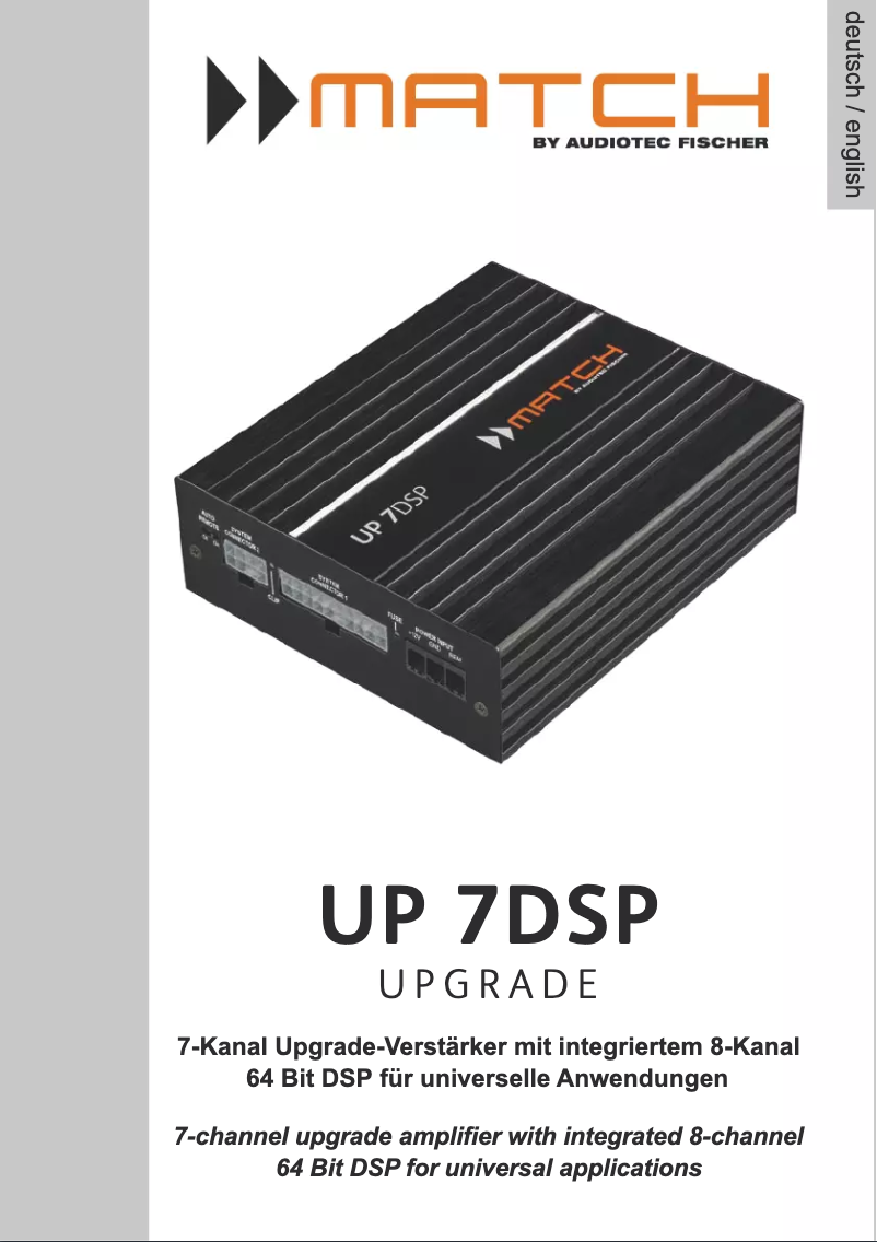 Page n°1 - Manuel utilisateur Audiotec Fischer UP 7DSP
