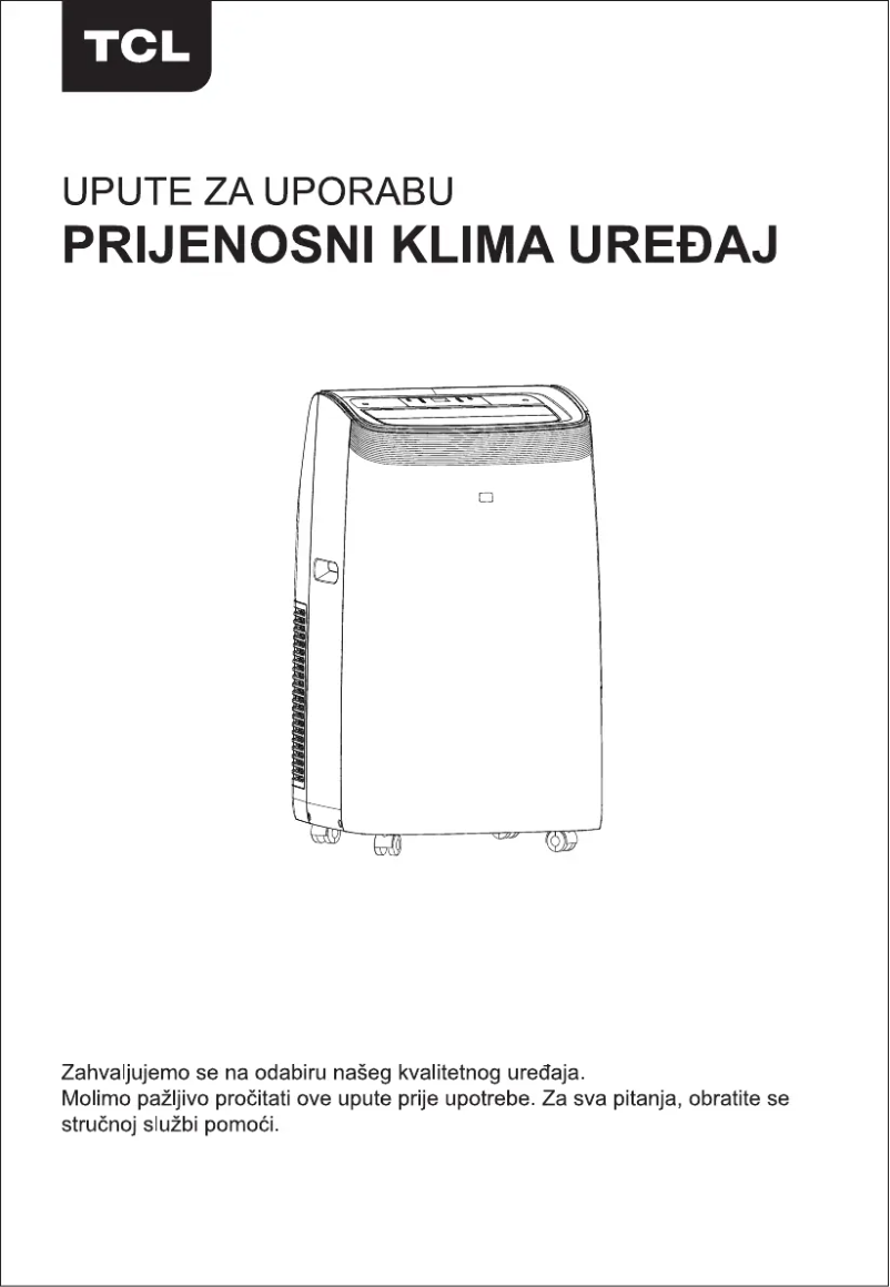 Page 1 de la notice Manuel utilisateur TCL TAC-09CPB/NZWLN