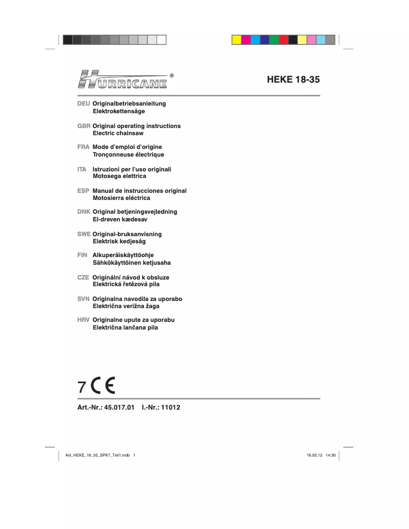 Image de la première page du manuel de l'appareil HEKE 18-35