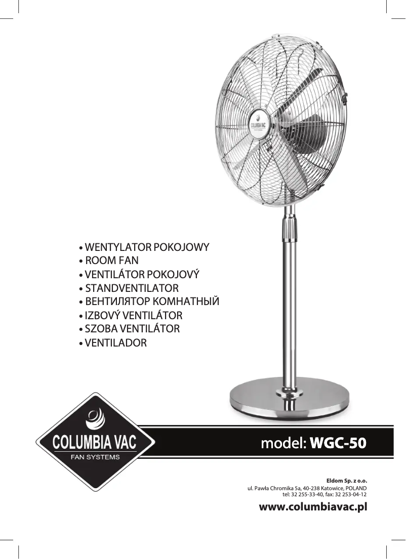 Page n°1 - Manuel utilisateur Eldom ColumbiaVac WGC-50