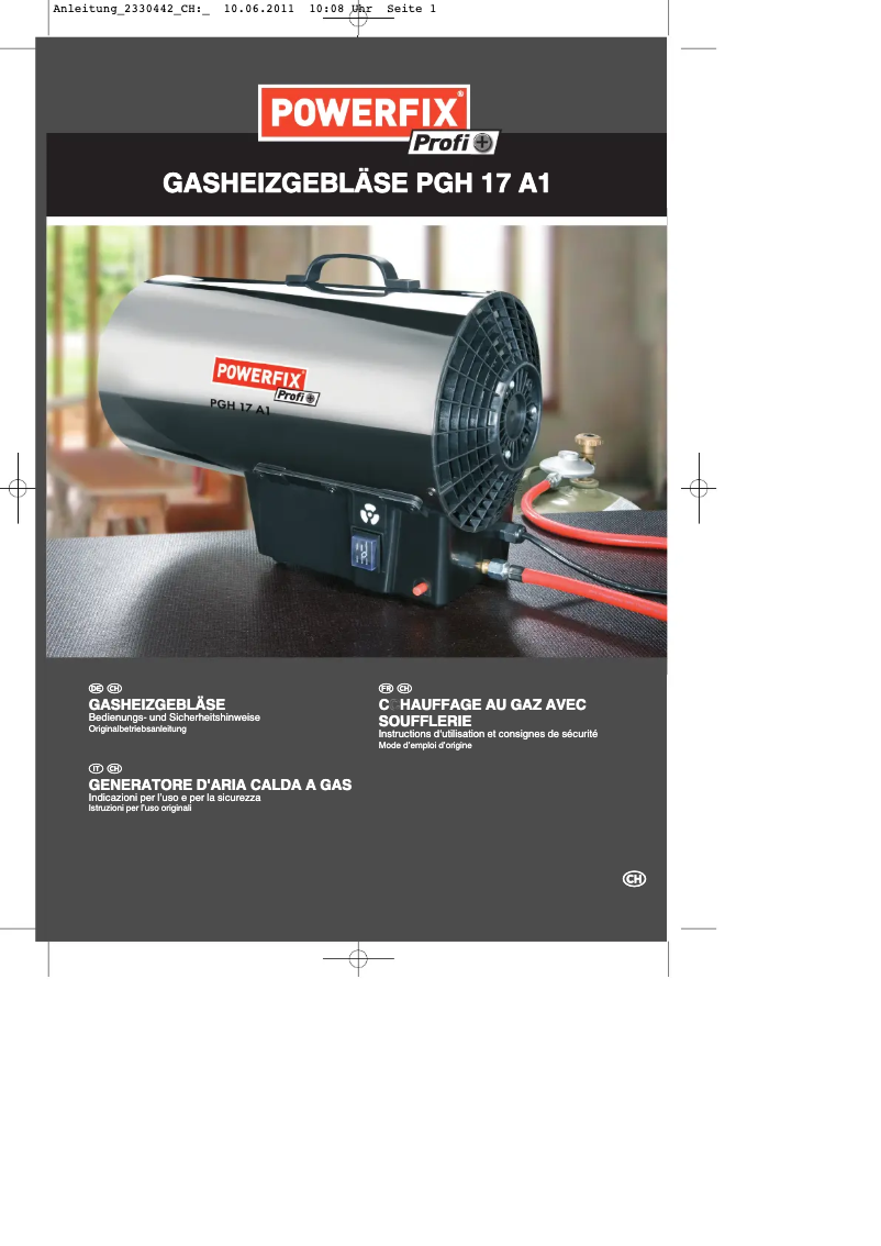 Page 1 de la notice Manuel utilisateur Powerfix PGH 17 A1