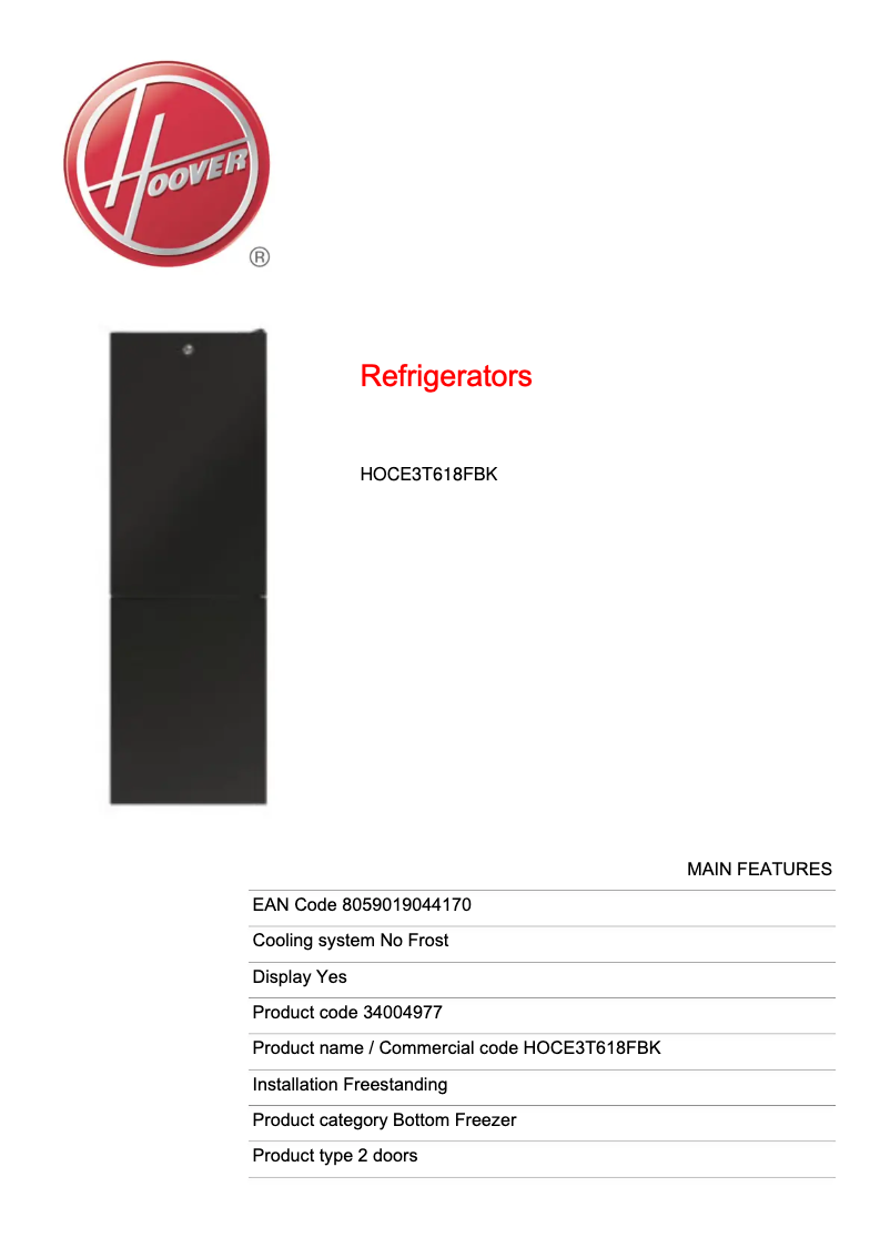 Image de la première page du manuel de l'appareil HOCE3T618FBK