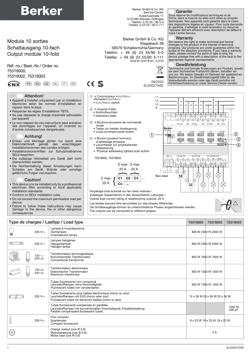 Image de la première page du manuel de l'appareil 75319000