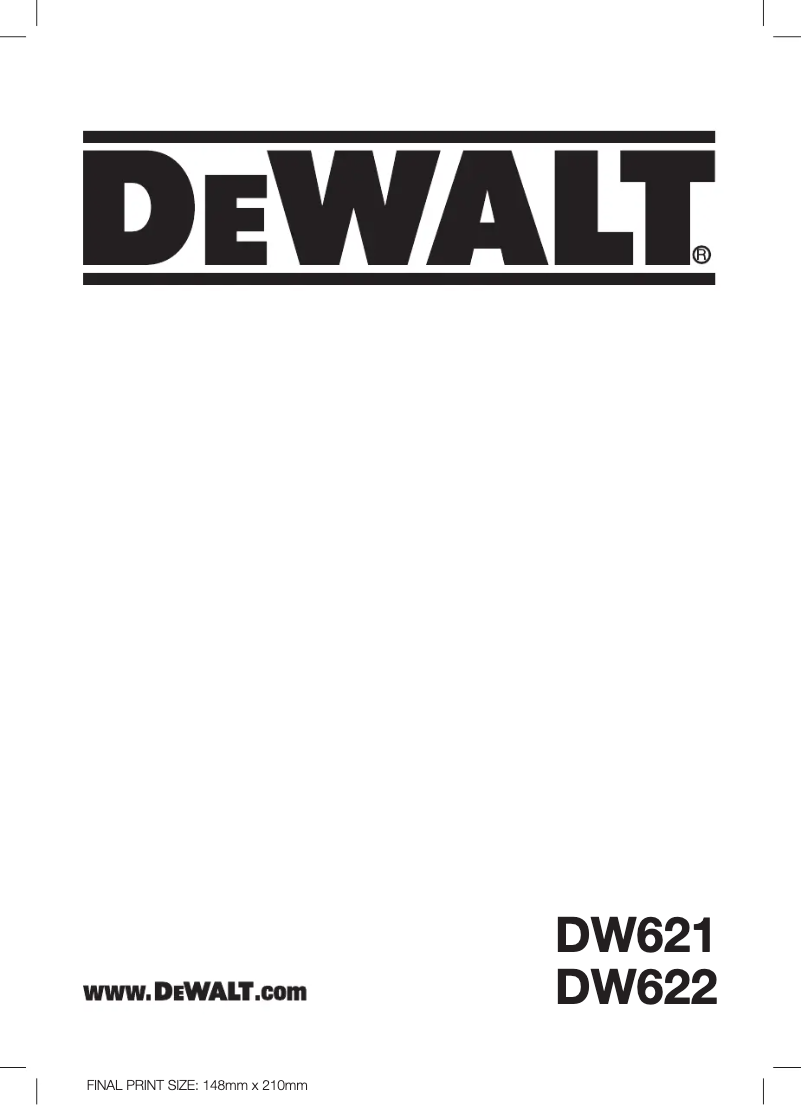 Page n°1 - Manuel utilisateur DeWalt DW622