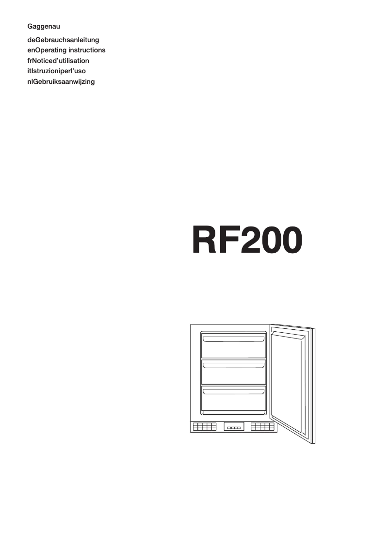 Page 1 of the manual User Manual Gaggenau RF200