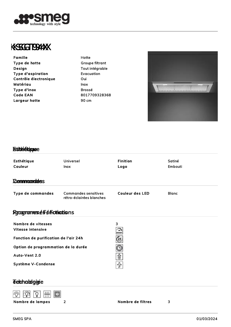 Image de la première page du manuel de l'appareil KSGT94X