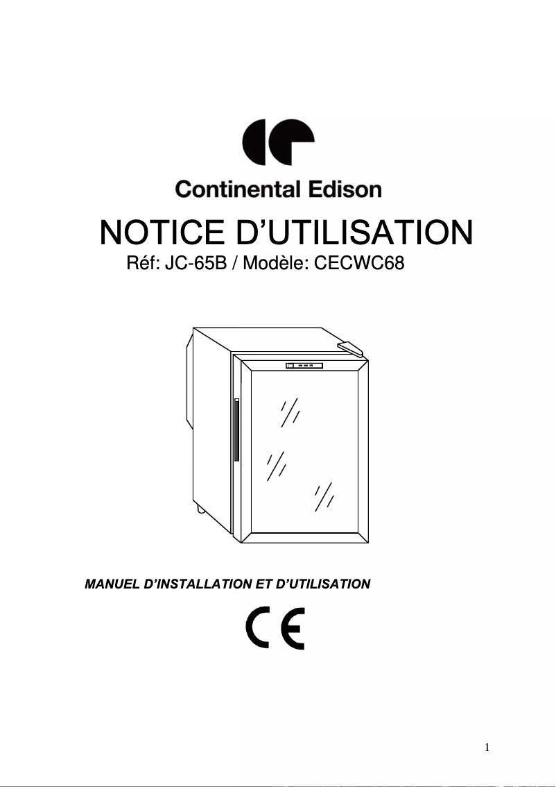 Page n°1 - Manuel utilisateur Continental Edison CECWC68