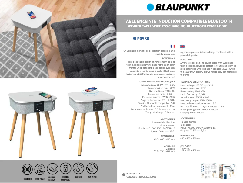 Page n°1 - Manuel utilisateur Blaupunkt BLP0530