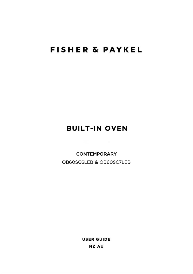Page 1 de la notice Manuel utilisateur Fisher & Paykel OB60SC6LEB1