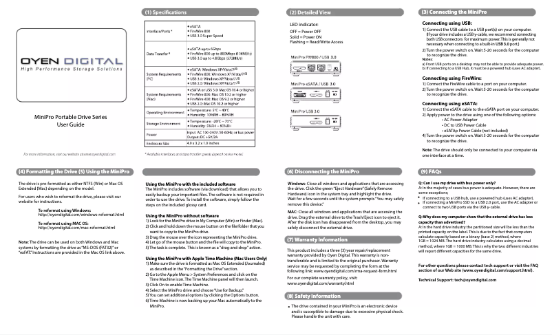 Image de la première page du manuel de l'appareil MiniPro