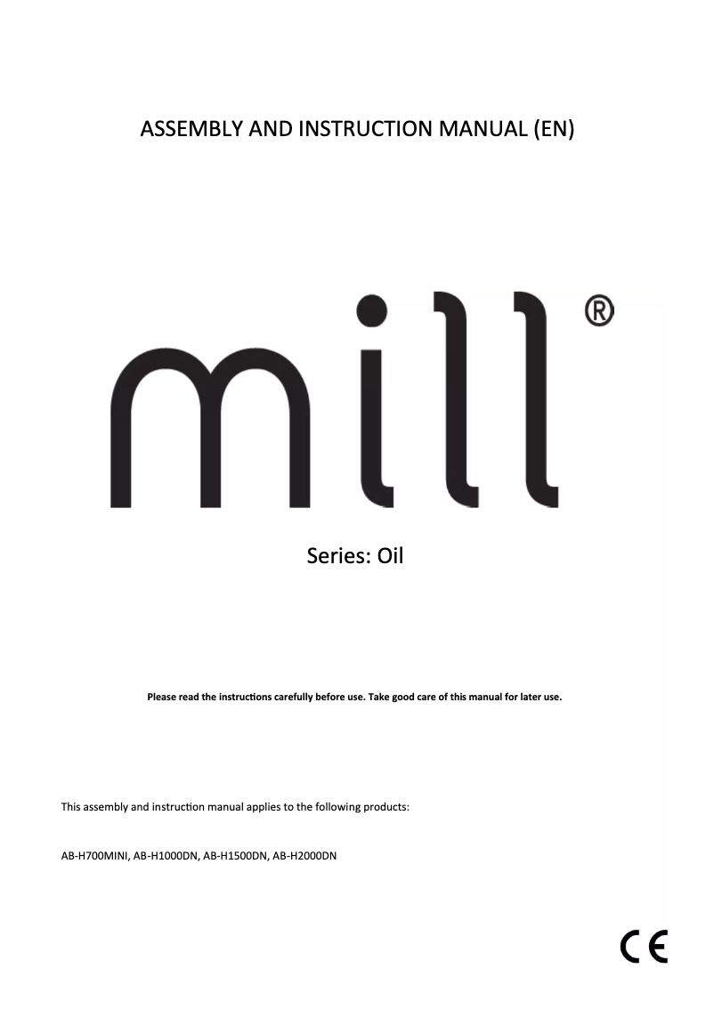 Page n°1 - Manuel utilisateur Mill AB-H700MINI