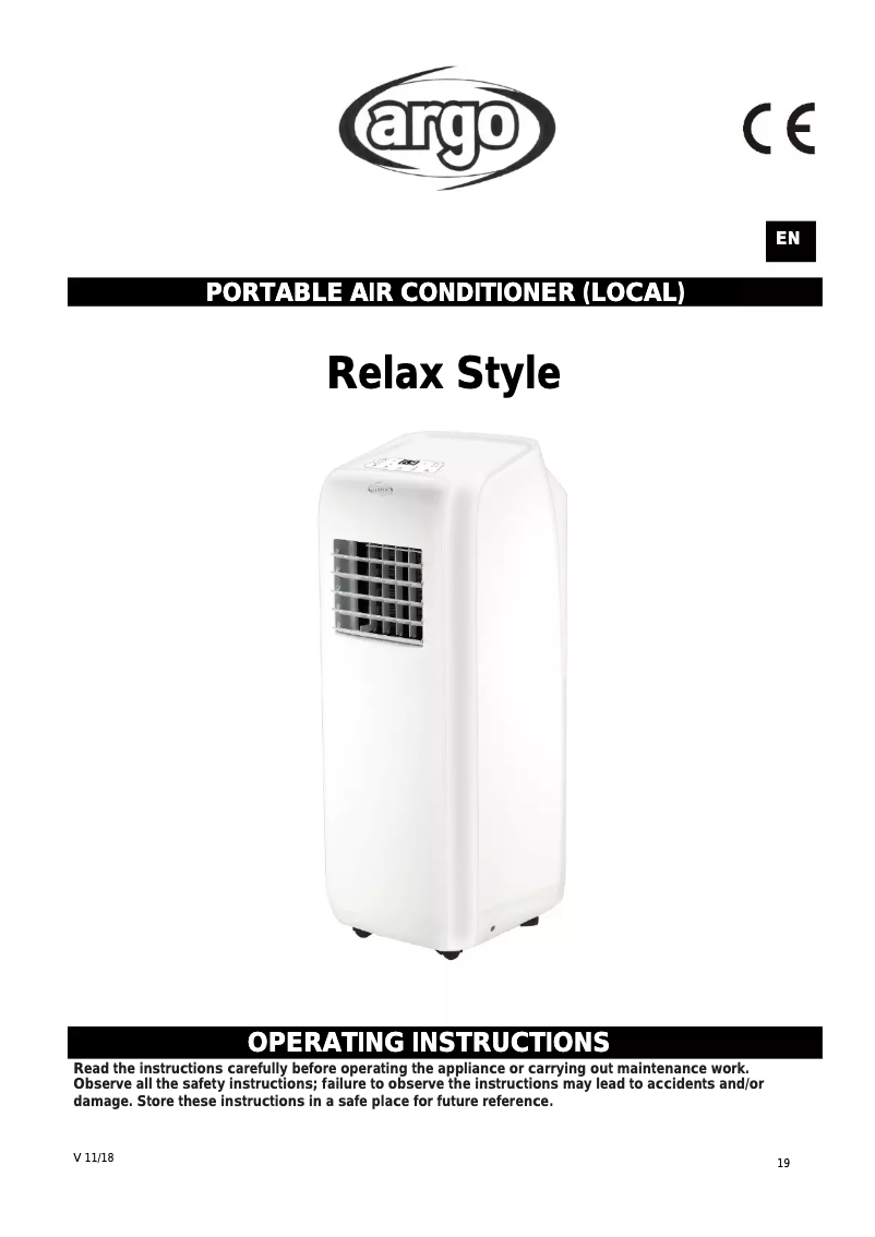 Image de la première page du manuel de l'appareil Relax Style