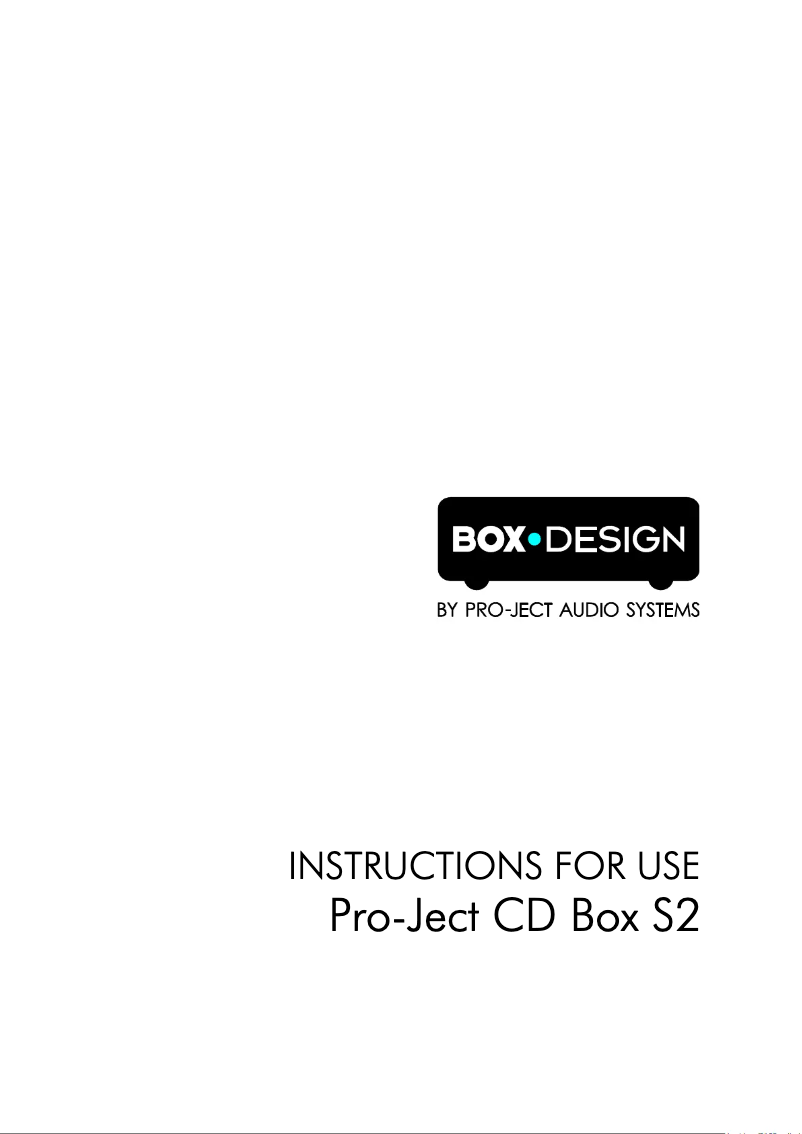 Page 1 de la notice Manuel utilisateur Pro-Ject CD Box S2