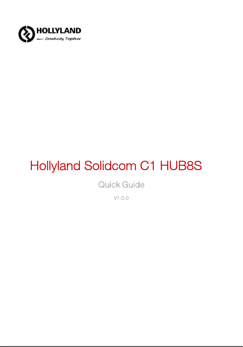 Page n°1 - Manuel utilisateur Hollyland Solidcom C1-8S