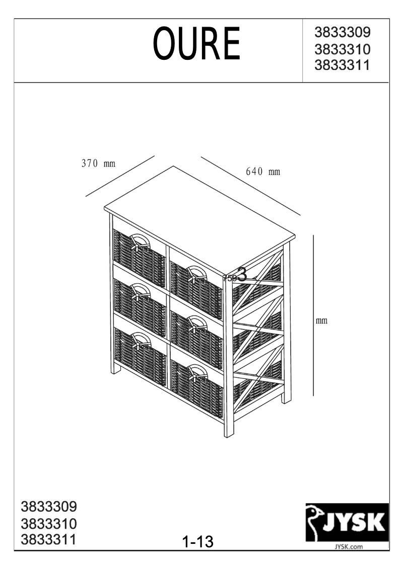 Page n°1 - Manuel utilisateur JYSK Oure (64x76x37)