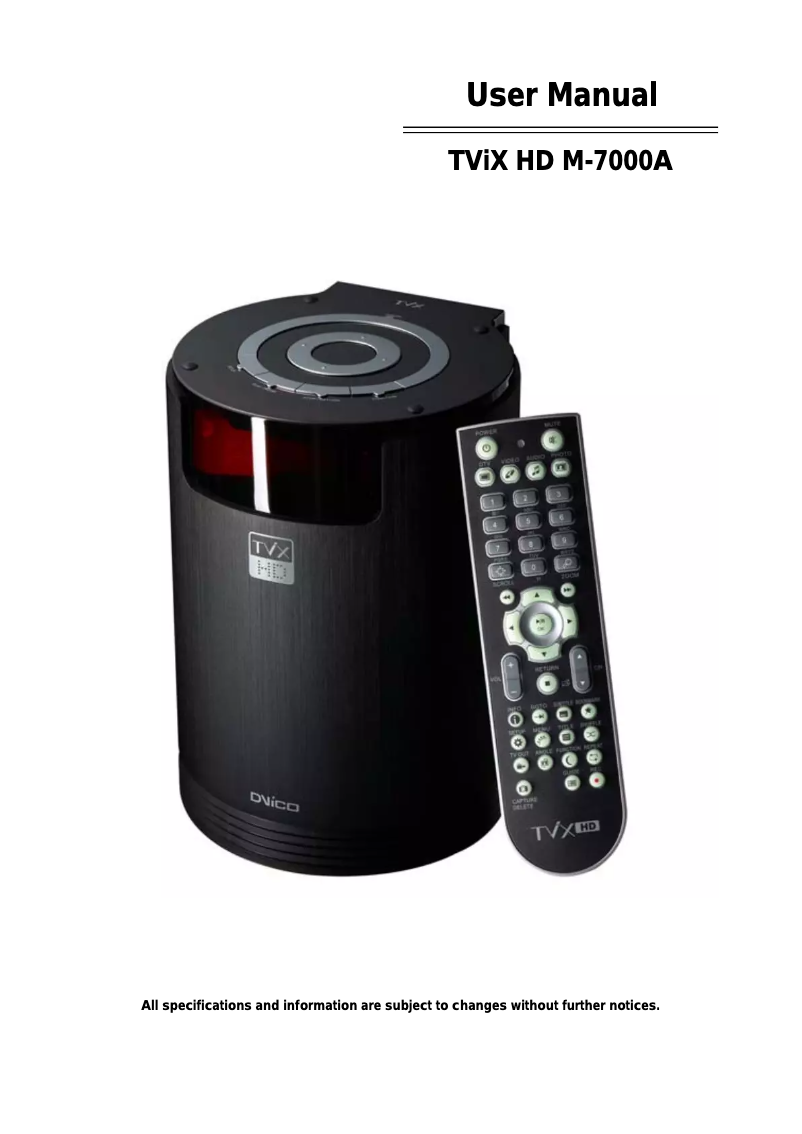 Image de la première page du manuel de l'appareil HD M-7000A