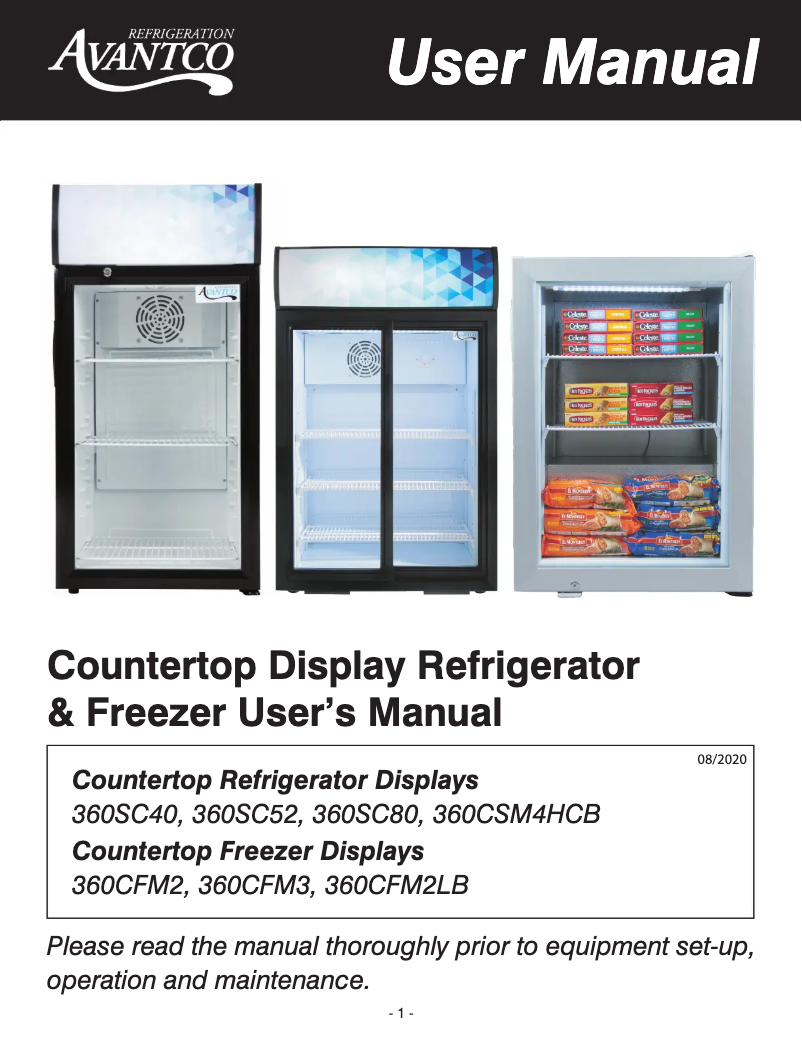 Página 1 del manual Manual de usuario Avantco SC-80